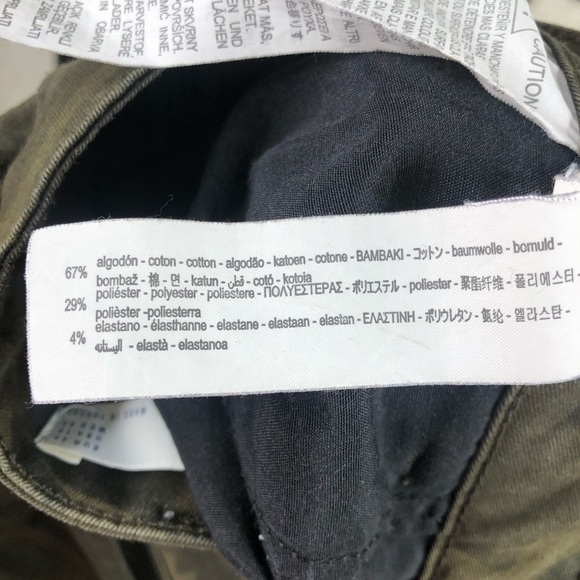 Zara Skinny Jeans Zipper Moto Denim Camo Jeans. Size 30 Women’s. - Picture 10 of 10